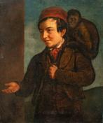 Italian school (XIX) - Young man with monkey, Antiquités & Art