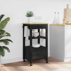 vidaXL Keuken Trolley Effen Zwart, Huis en Inrichting, Verzenden, Nieuw