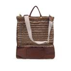 Valentino - Rockstud Brown Leather and Crochet - Tote bag
