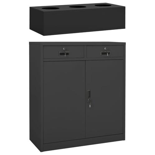 vidaXL Armoire de bureau et jardinière Anthracite, Maison & Meubles, Armoires | Autre, Neuf, Envoi