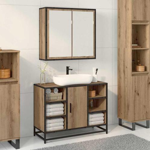 vidaXL Badkamerspiegelkast artisanaal eikenkleurig 65 x 20 x, Huis en Inrichting, Tafels | Kaptafels, Nieuw, Verzenden