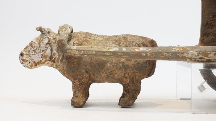 Chinois ancien, empire Han Terre cuite Chariot peint, Collections, Minéraux & Fossiles