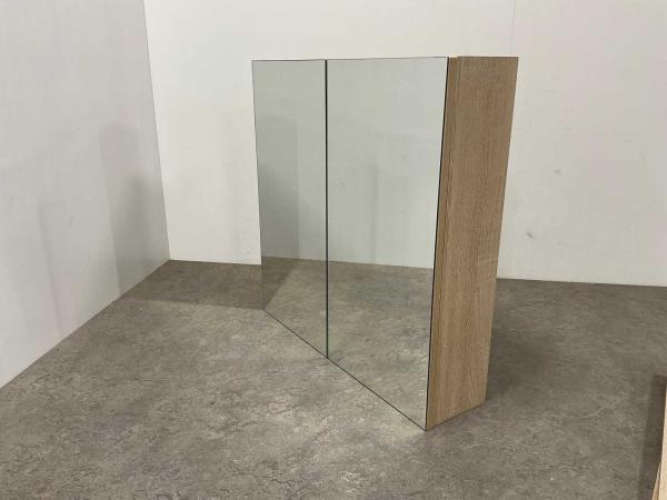 Veiling - Lavigo spiegelkast 2 deuren 60x15x60,5cm Gino eike, Huis en Inrichting, Badkamer | Badkamermeubels