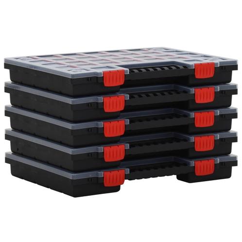vidaXL Assortimentsdozen 5 st 40x30x5 cm polypropeen, Doe-het-zelf en Bouw, Gereedschapskisten, Nieuw, Verzenden