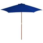 vidaXL Parasol met houten paal 270 cm blauw, Verzenden, Nieuw