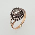 Ring - 14 karaat Zilver, Geel goud - 0.08ct. tw. Diamant