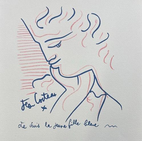 Jean Cocteau (1889-1963) - Je suis la jeune fille bleue,, Antiquités & Art, Antiquités | Autres Antiquités