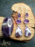 Argent, Améthyste chévron - Ensemble de bijoux 2 pièces -