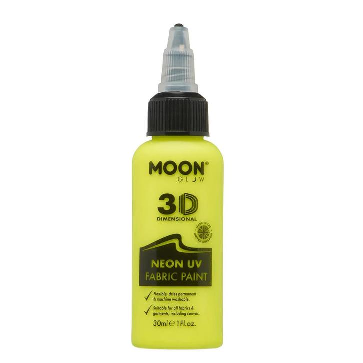Moon Glow Neon UV Fabric Paint 30ml Intense Yellow 30ml, Hobby en Vrije tijd, Feestartikelen, Nieuw, Verzenden