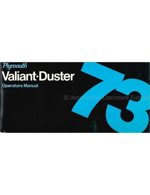 1973 PLYMOUTH VALIANT DUSTER INSTRUCTIEBOEKJE ENGELS (US), Autos : Divers, Modes d'emploi & Notices d'utilisation