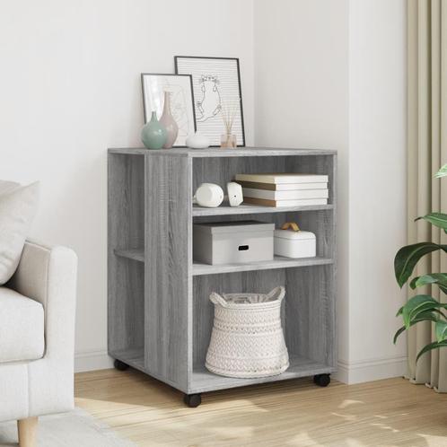 vidaXL Bijzettafel met wieltjes 55x60x78 cm hout grijs, Huis en Inrichting, Kasten | Overige, Nieuw, Verzenden