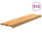 vidaXL Traptreden 12 st 100x30x2 cm massief eikenhout, Doe-het-zelf en Bouw, Verzenden, Nieuw