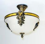 Plafondlamp - Glas, Messing, Antiek en Kunst, Curiosa en Brocante