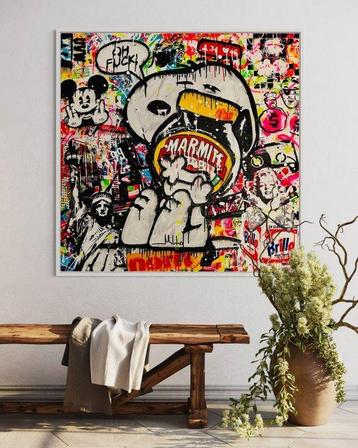 Mikko - Snoopy Loves Marmite - XL (No reserve price!), Antiquités & Art, Art | Peinture | Moderne
