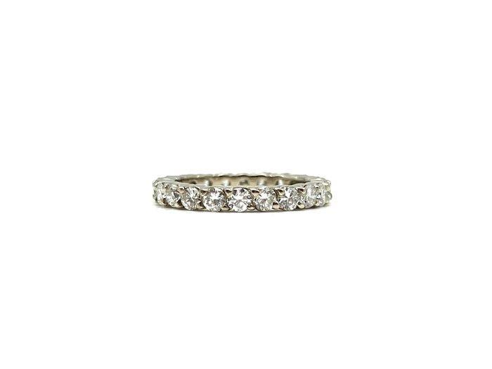 Ring - 18 karaat Witgoud - 1.10ct. tw. Diamant (Natuurlijk), Handtassen en Accessoires, Ringen