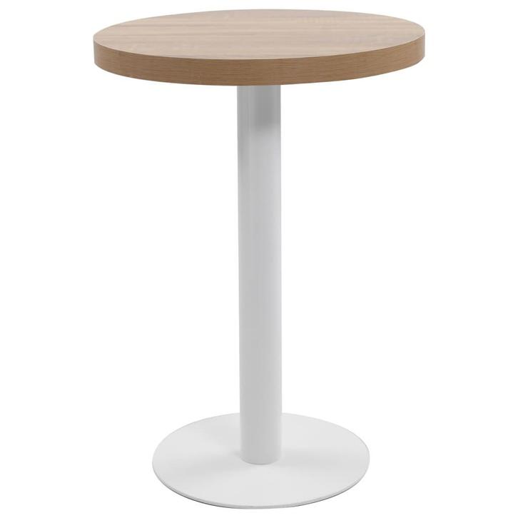 vidaXL Bistrotafel 60 cm MDF lichtbruin, Huis en Inrichting, Tafels | Eettafels, Nieuw, Verzenden