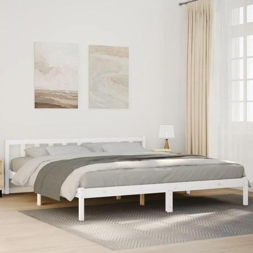 vidaXL Bedframe extra lang zonder matras grenenhout wit, Huis en Inrichting, Slaapkamer | Bedden, Nieuw, Verzenden