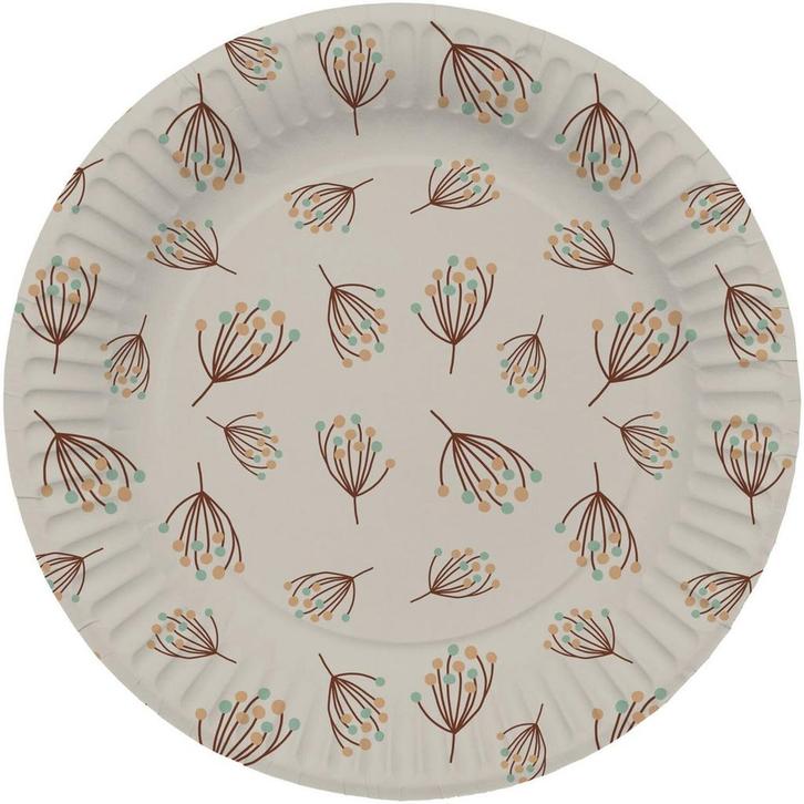 Bloemen Borden Gekleurd 23cm 8st, Hobby en Vrije tijd, Feestartikelen, Nieuw, Verzenden