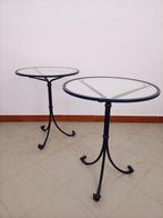 Centre de table - Fer forgé, Verre - Paire de petites tables, Antiquités & Art