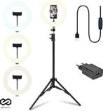 2dekans | Infinity Goods Ring Light Met Statief - LED - 3, Audio, Tv en Foto, Fotografie | Statieven en Balhoofden, Ophalen of Verzenden