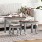 vidaXL 3-delige Tafeltjesset massief mahoniehout, Huis en Inrichting, Tafels | Bijzettafels, Verzenden, Nieuw