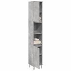 vidaXL Badkamerkast 30x30x190 cm bewerkt hout betongrijs, Huis en Inrichting, Badkamer | Badkamermeubels, Verzenden, Nieuw