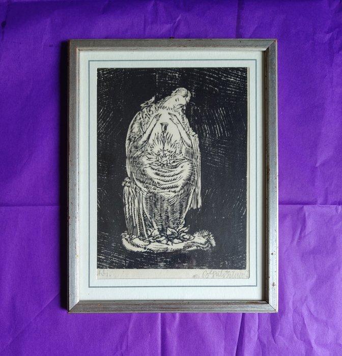 Bruno Goldschmidt (1881–1964) - Rosa Mystica, woodcut, Antiek en Kunst, Antiek | Overige Antiek