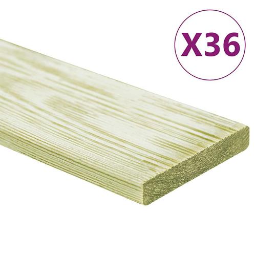 vidaXL Terrasplanken 36 st 4,32 m² 1 m massief grenenhout, Doe-het-zelf en Bouw, Vloerdelen en Plavuizen, Nieuw, Verzenden