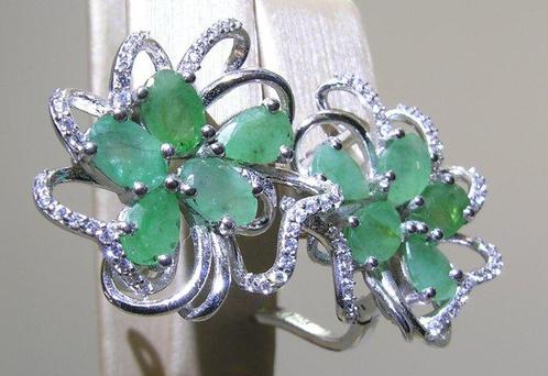 Smaragd Ring - Hoogte: 23 mm - Breedte: 21 mm- 7 g - (2), Verzamelen, Mineralen en Fossielen