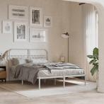 vidaXL Bedframe met hoofdbord metaal wit 140x200 cm, Verzenden, Nieuw