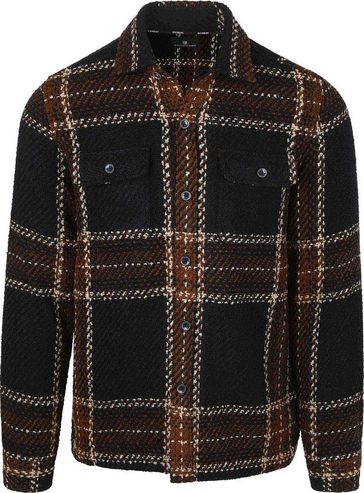 State Of Art Overshirt Ruit Navy maat Maat 48/50 (M) Heren, Kleding | Heren, Truien en Vesten, Bruin, Nieuw, Maat 48/50 (M), Verzenden