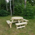 Picknicktafel rond 120 cm KING ® / 4 cm dikte, Tuin en Terras, Verzenden, Nieuw