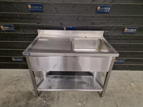 Wastafel | enkele wasbak | RVS | 120 cm, Zakelijke goederen, Horeca | Meubilair en Inrichting, Gebruikt