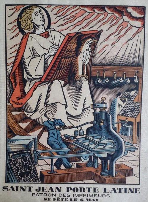 Jean CHIÈZE (1898 - 1975). - Saint Jean, Patron des, Antiek en Kunst, Kunst | Tekeningen en Fotografie