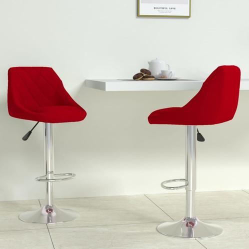 vidaXL Tabourets de bar lot de 2 rouge bordeaux velours, Maison & Meubles, Tabourets de bar, Neuf, Envoi