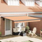 vidaXL Luifel uittrekbaar 4x3 m stof en aluminium geel en, Tuin en Terras, Verzenden, Nieuw
