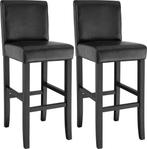 2dekans | tectake - 2 barkrukken van imitatieleer zwart -, Huis en Inrichting, Stoelen, Ophalen of Verzenden, Nieuw