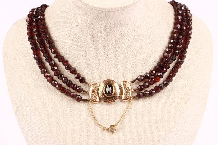 Collier - 14 carats Or jaune - Garnet, Bijoux, Sacs & Beauté, Colliers