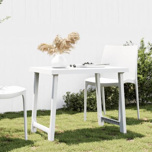 vidaXL Campingtafel hout-look 79x56x64 cm PP wit, Tuin en Terras, Tuintafels, Nieuw, Verzenden