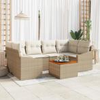 vidaXL 7-delige tuinset met kussens - Beige Poly rattan en, Verzenden, Nieuw