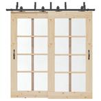 vidaXL Doos met onderdelen voor schuifdeur 213,5 cm staal, Doe-het-zelf en Bouw, Hang- en Sluitwerk, Verzenden, Nieuw