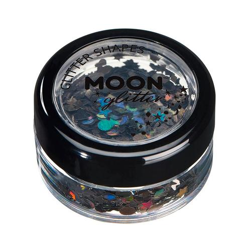Moon Glitter Holographic Glitter Shapes Black 3g, Hobby & Loisirs créatifs, Articles de fête, Envoi