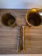 Vijzel en stamper (2) - Verguld messing