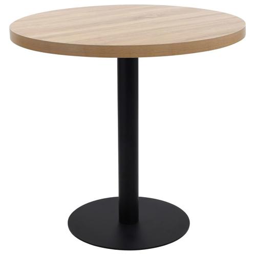 vidaXL Bistrotafel 80 cm MDF lichtbruin, Huis en Inrichting, Tafels | Eettafels, Nieuw, Verzenden