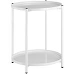 tectake Bijzettafel Oxford 45,5x45,5x53cm - wit, Huis en Inrichting, Tafels | Bijzettafels, Verzenden, Nieuw