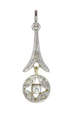Zonder Minimumprijs - Hanger - 18 karaat Geel goud - Diamant, Handtassen en Accessoires, Antieke sieraden