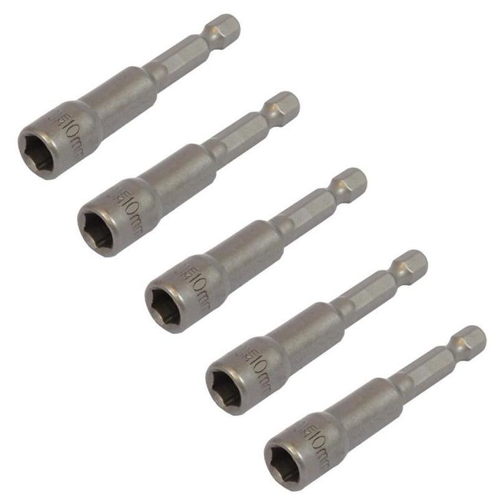 Set van 5 dop bit adapters 1/4 sleutelwijdte 10 mm. lengte, Bricolage & Construction, Boîtes à outils, Enlèvement ou Envoi