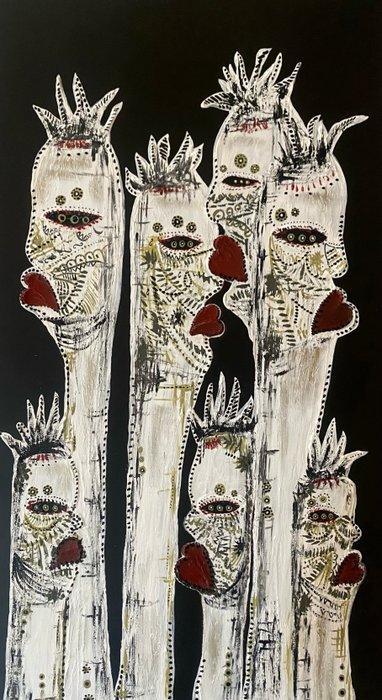 Nerida - African masks, Antiek en Kunst, Kunst | Schilderijen | Modern