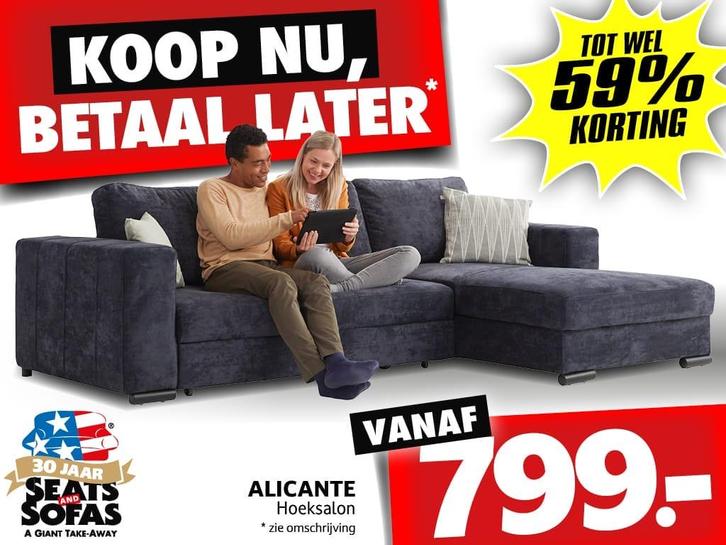 Alicante Hoeksalon vanaf €799.-  Betaal in 12x zonder rente!, Huis en Inrichting, Zetels | Zetels
