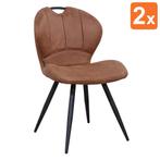 Stoelen | MIRACLE | Microvezel/Metaal | Cognac | Zwarte, Verzenden, Nieuw in verpakking